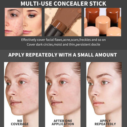 10 color concealer stick waterproof high pigment full coverage black tube