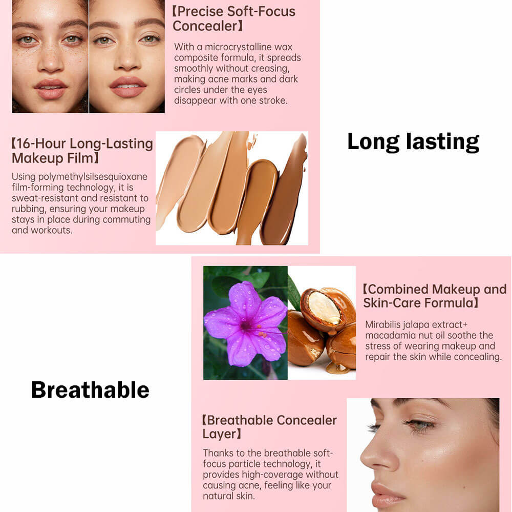 10 color concealer stick natural waterproof full coverage pink tube