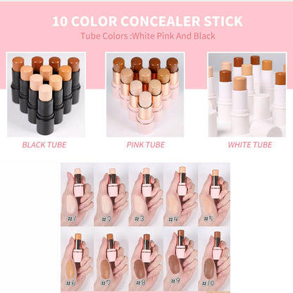 10 color concealer stick natural waterproof full coverage pink tube