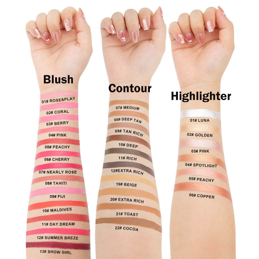 DIY Palette Contour & Blush & Highlighter Cream Matte Long-Lasting Waterproof