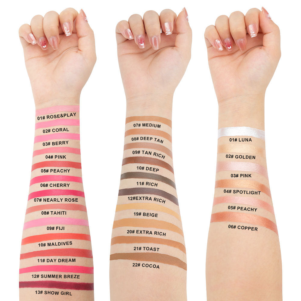 DIY Palette Contour & Blush & Highlighter Cream Matte Long-Lasting Waterproof