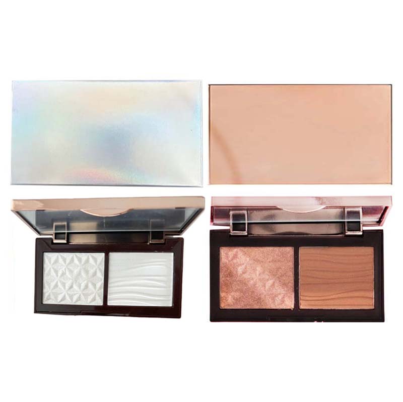 5 color 2-in-1 contour highlighter blush palette pearlescent powder vegan