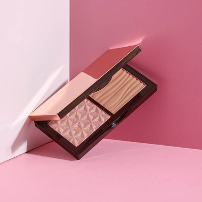 5 color contour palette highlighter powder pearlescent diamond blush
