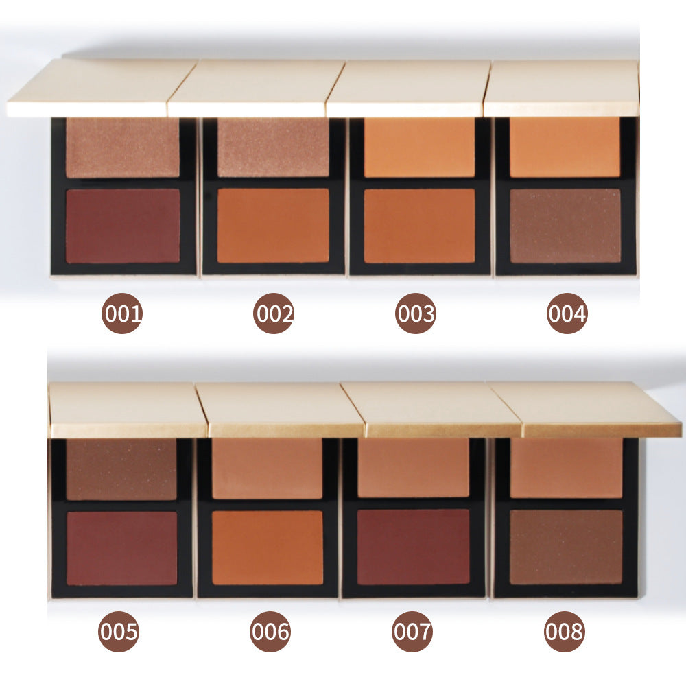 Poudre bronzante contour 8 couleurs, ombre foncée, haute pigmentation