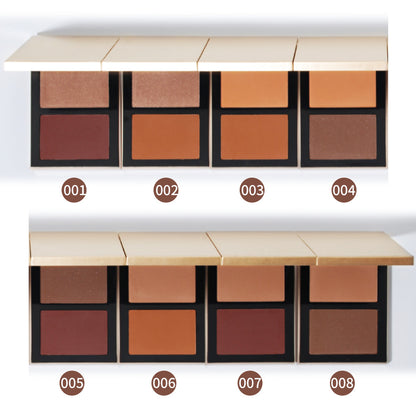 Poudre bronzante contour 8 couleurs, ombre foncée, haute pigmentation