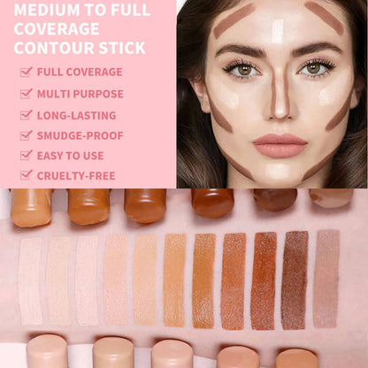Stylo contouring 11 couleurs, ombre à paupières naturelle pour le nez, waterproof et non testé sur les animaux