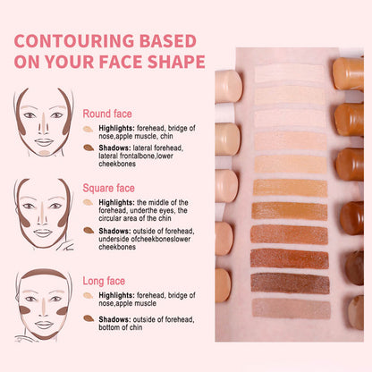 Stylo contouring 11 couleurs, ombre à paupières naturelle pour le nez, waterproof et non testé sur les animaux