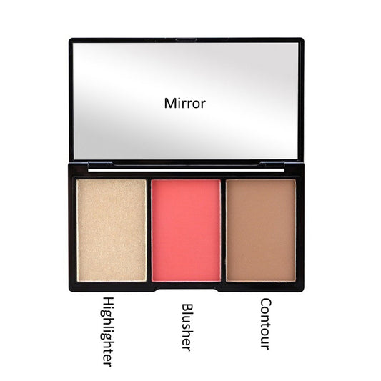 Blush contour 3 en 1, illuminateur, haute pigmentation, nature douce