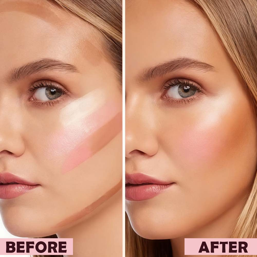 3-in-1 Multi-Shade Palette Highlighter & Contour & Blush Long-Lasting High Pigment