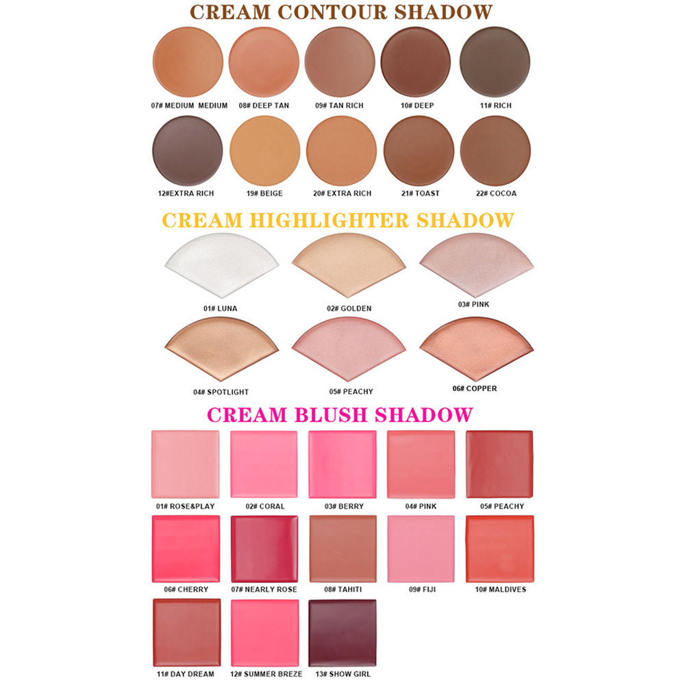 DIY Palette Contour & Blush & Highlighter Cream Matte Long-Lasting Waterproof