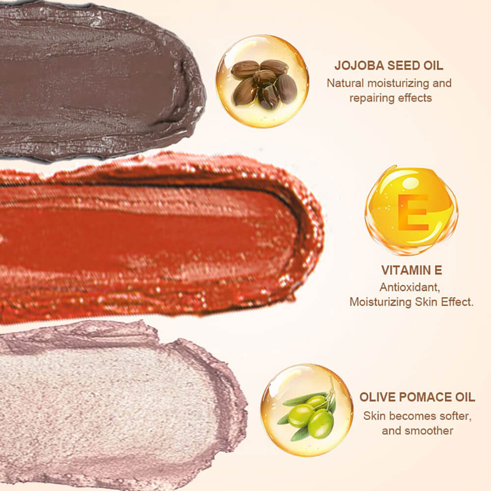 3-in-1 Multi-Shade Palette Highlighter & Contour & Blush Long-Lasting High Pigment