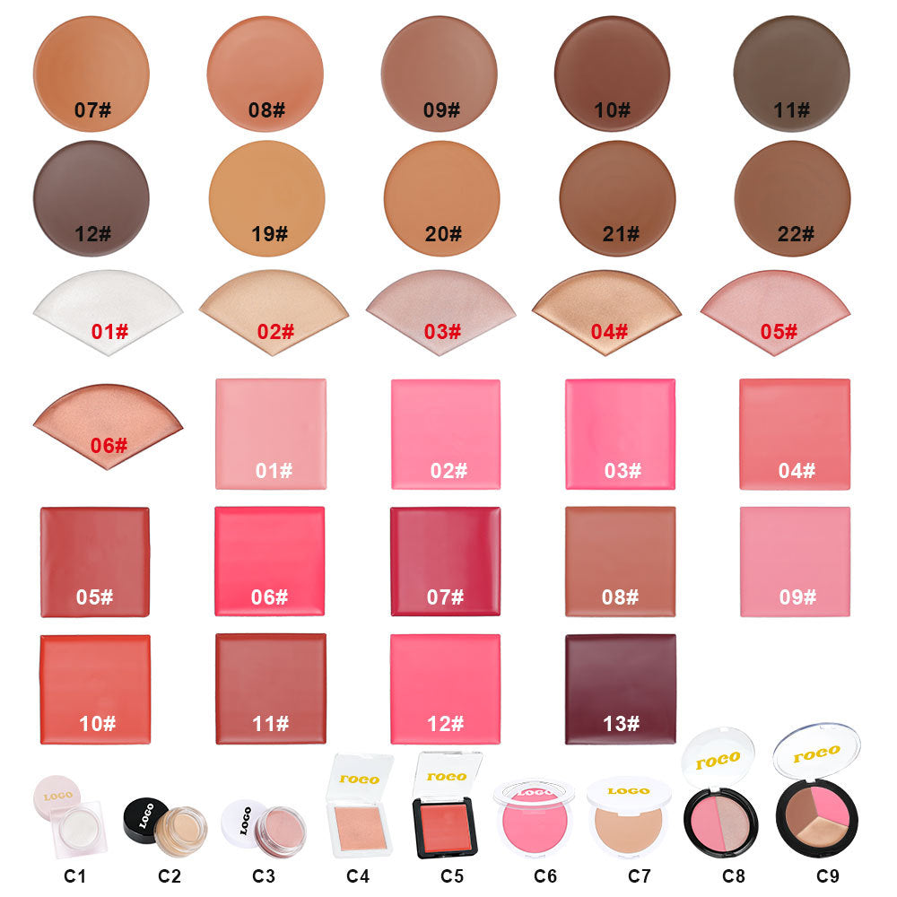 DIY Palette Contour & Blush & Highlighter Cream Matte Long-Lasting Waterproof