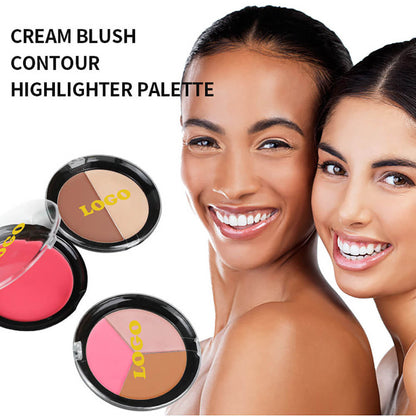 DIY Palette Contour & Blush & Highlighter Cream Matte Long-Lasting Waterproof