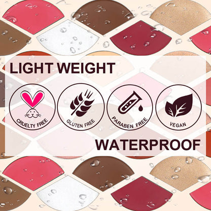 3-in-1 Multi-Shade Palette Highlighter & Contour & Blush Long-Lasting High Pigment
