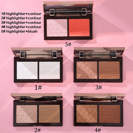 Palette contouring 5 couleurs, poudre illuminatrice, blush nacré diamant
