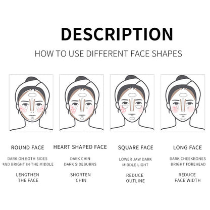 6 color contour palette face nose shadow long lasting private label
