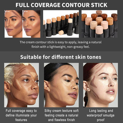 11 color contour stick natural nose shadow pen waterproof cruelty free