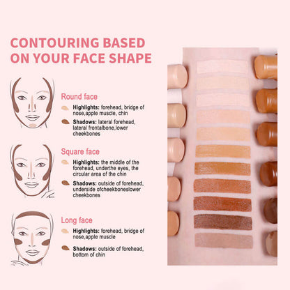 11 color contour stick sweat-proof natural nose shadow pen long lasting