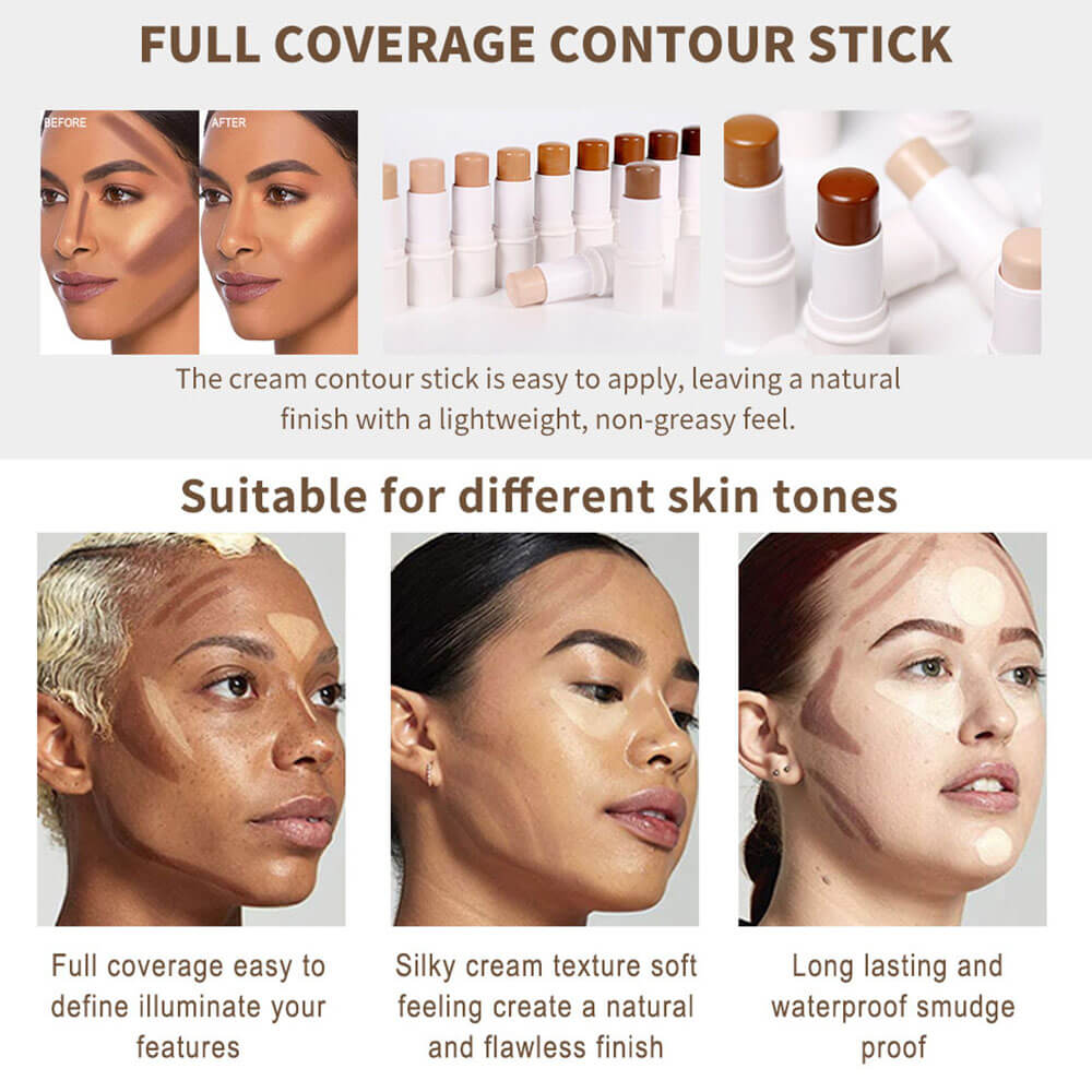 11 color contour stick natural nose shadow pen high pigment waterproof