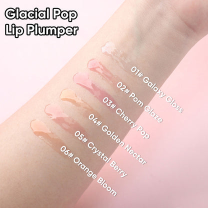 6-Shade "Ice Bomb" Plumping Lip Oil Cooling Dewy Lip Gloss Zinc Alloy Applicator