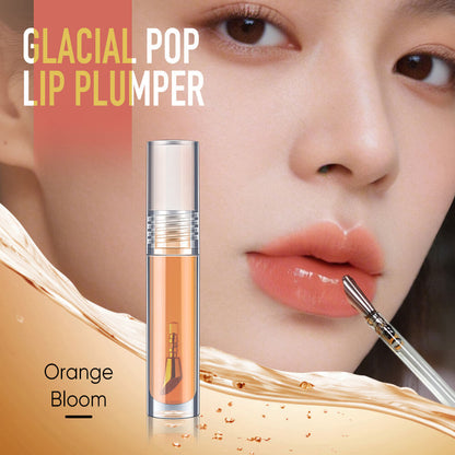 6-Shade "Ice Bomb" Plumping Lip Oil Cooling Dewy Lip Gloss Zinc Alloy Applicator