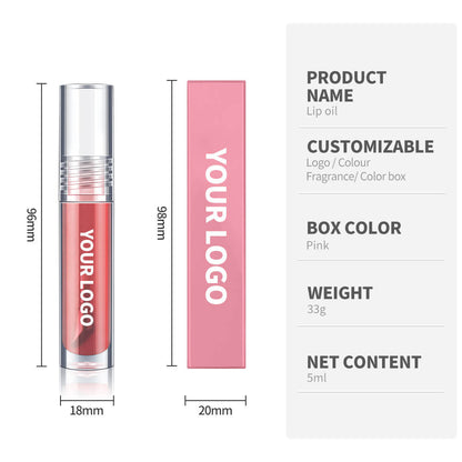 6-Shade "Ice Bomb" Plumping Lip Oil Cooling Dewy Lip Gloss Zinc Alloy Applicator