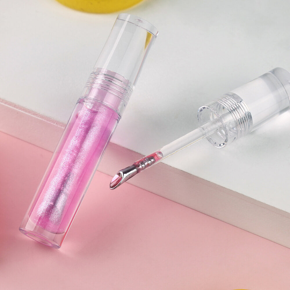 6-Shade "Ice Bomb" Plumping Lip Oil Cooling Dewy Lip Gloss Zinc Alloy Applicator