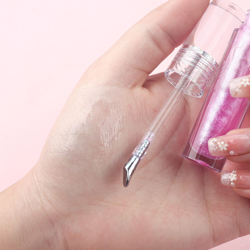 6-Shade "Ice Bomb" Plumping Lip Oil Cooling Dewy Lip Gloss Zinc Alloy Applicator