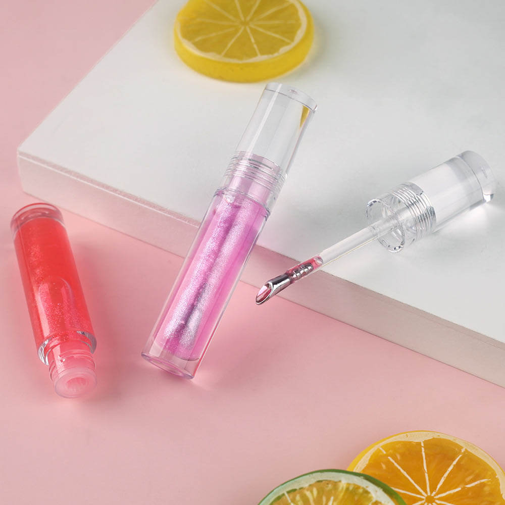 6-Shade "Ice Bomb" Plumping Lip Oil Cooling Dewy Lip Gloss Zinc Alloy Applicator
