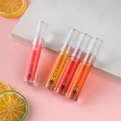 6-Shade "Ice Bomb" Plumping Lip Oil Cooling Dewy Lip Gloss Zinc Alloy Applicator