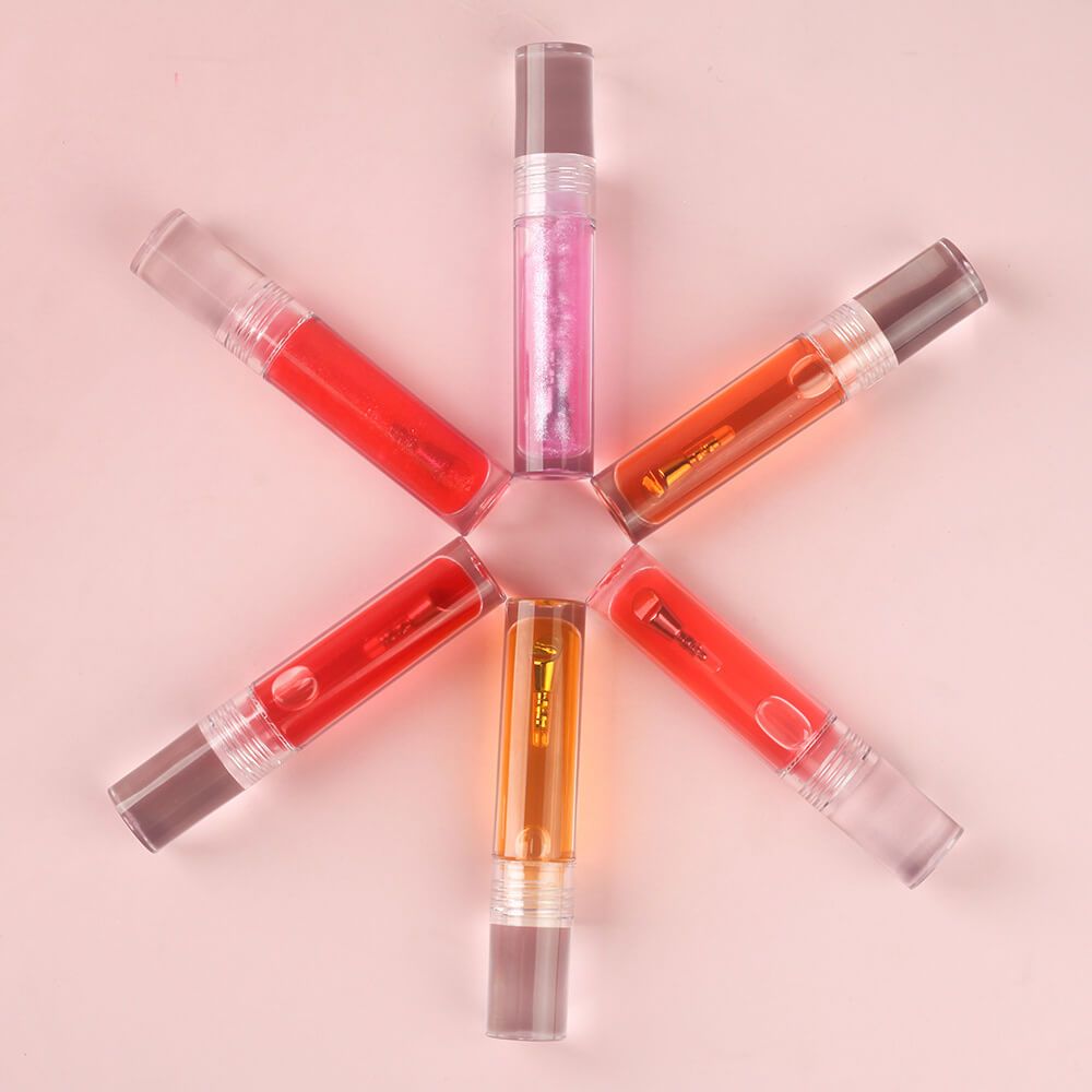 6-Shade "Ice Bomb" Plumping Lip Oil Cooling Dewy Lip Gloss Zinc Alloy Applicator