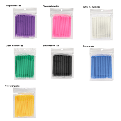 Cotton swab stick eyelash clean brush extension dental applicator tips 100pcs/bag