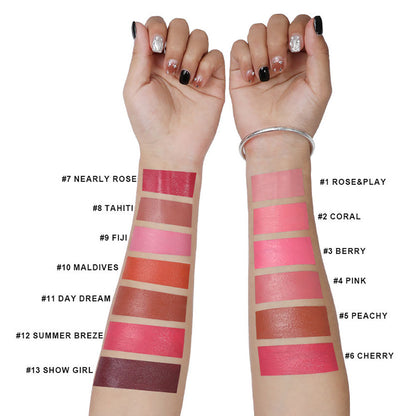 13-Color Cream Blush Palette Multi-Use Long-Lasting High-Pigment Blushes Vegan