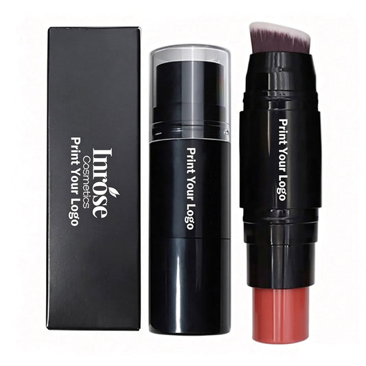 12 Color 2 In 1 Blush Stick With Brush Cream Long Lasting Waterproof Vegan