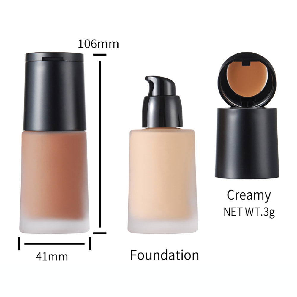 14-Color 2-in-1 Foundation & Concealer Full Coverage Moisturizing Primer High Pigment