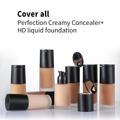 14-Color 2-in-1 Foundation & Concealer Full Coverage Moisturizing Primer High Pigment