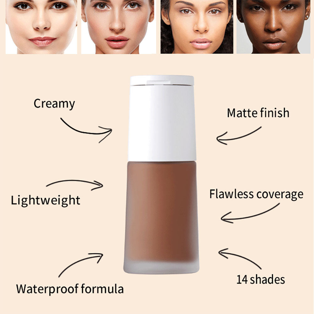 14-Color 2-in-1 Foundation & Concealer Full Coverage Makeup Primer High Pigment