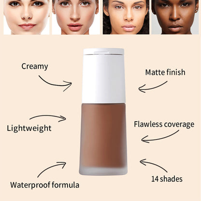 14-Color 2-in-1 Foundation & Concealer Full Coverage Makeup Primer High Pigment