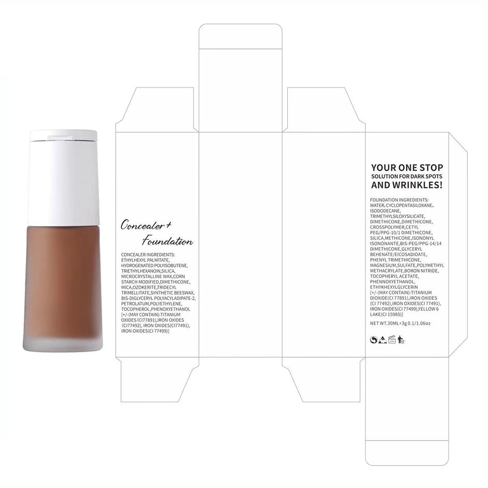 14-Color 2-in-1 Foundation & Concealer Full Coverage Makeup Primer High Pigment