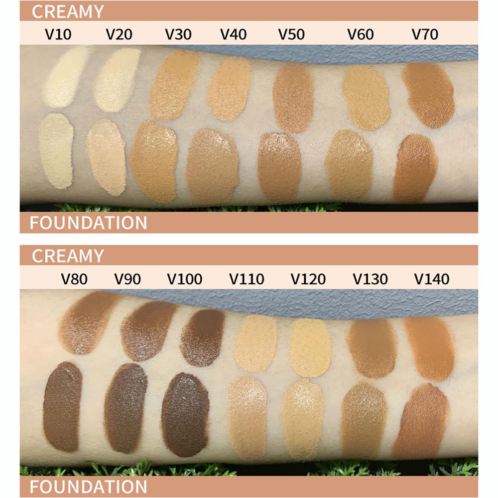 14-Color 2-in-1 Foundation & Concealer Full Coverage Moisturizing Primer High Pigment