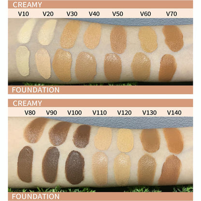14-Color 2-in-1 Foundation & Concealer Full Coverage Moisturizing Primer High Pigment