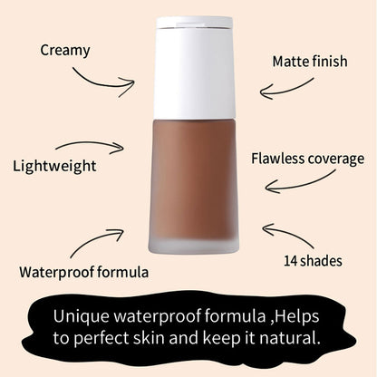 14-Color 2-in-1 Foundation & Concealer Full Coverage Makeup Primer High Pigment