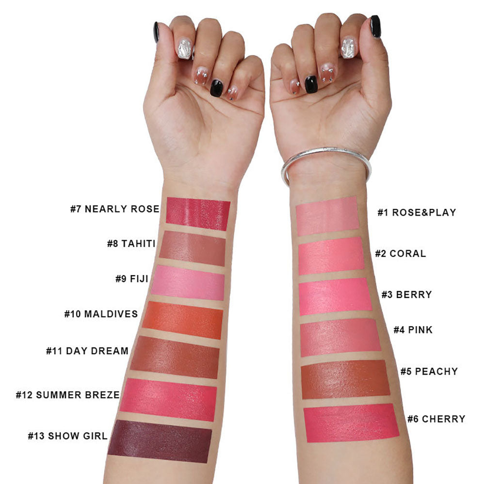 13-Color Cream Blush Palette Multi-Use Long-Lasting High-Pigment Blushes Vegan