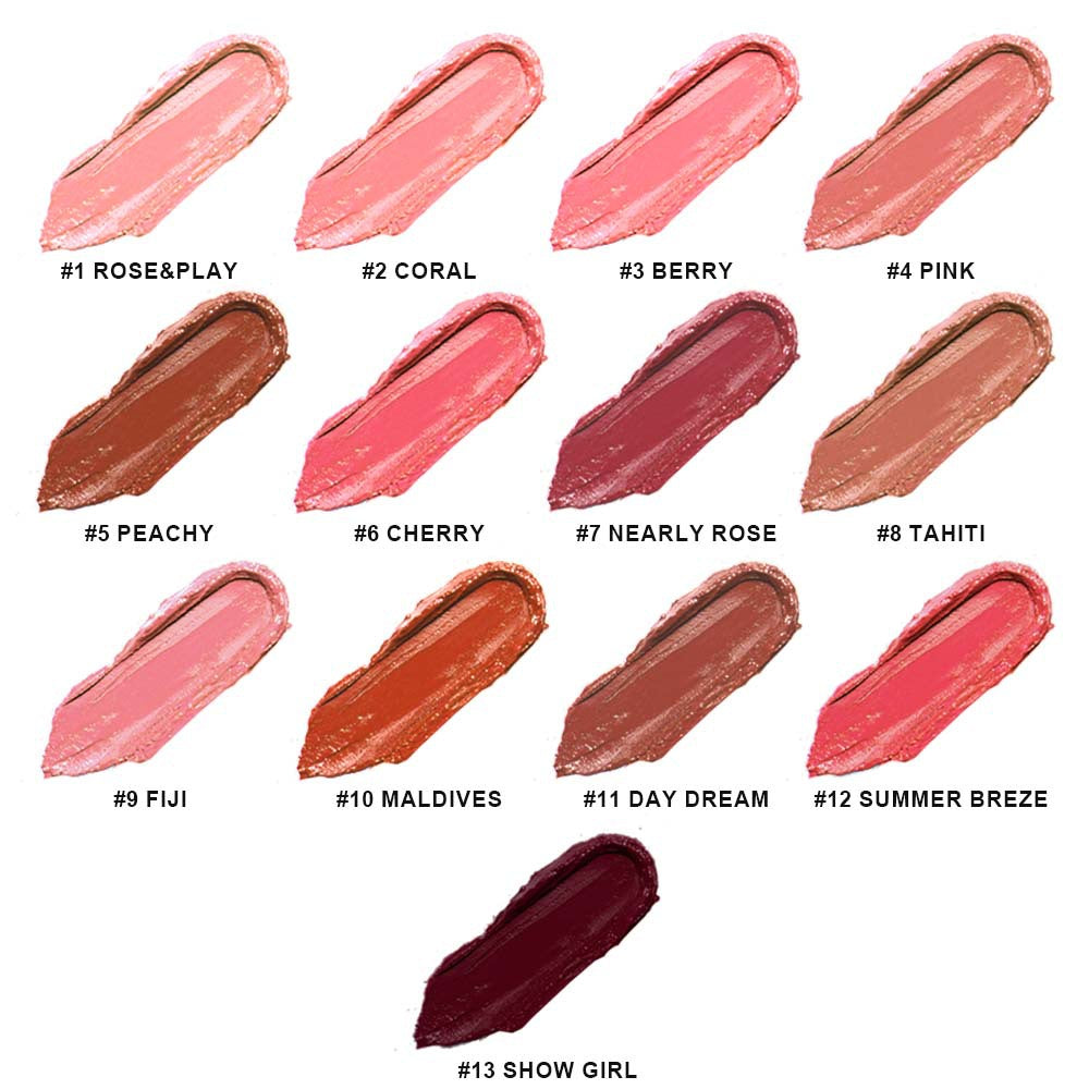 13-Color Cream Blush Palette Multi-Use Long-Lasting High-Pigment Blushes Vegan