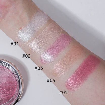 5-Color Cream Highlighter Contour Shimmer Natural Radiance Brighten Waterproof