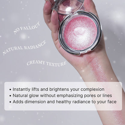 5-Color Cream Highlighter Contour Shimmer Natural Radiance Brighten Waterproof