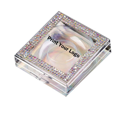 12 color diamond eyelash box square storage eyelash packaging box