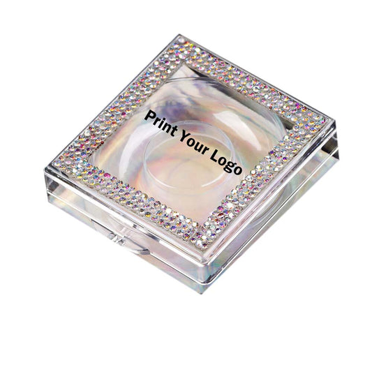 12 color diamond eyelash box square storage eyelash packaging box