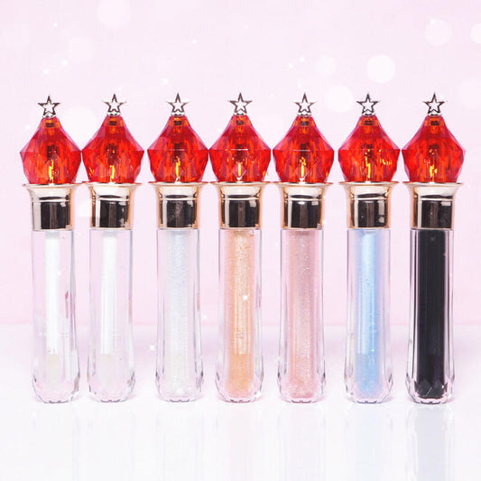 7 color lip gloss clear shimmer black moisturizing vegan diamond lipgloss