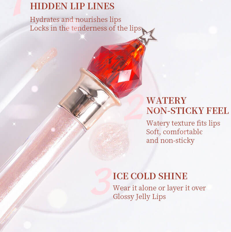 7 color lip gloss clear shimmer black moisturizing vegan diamond lipgloss